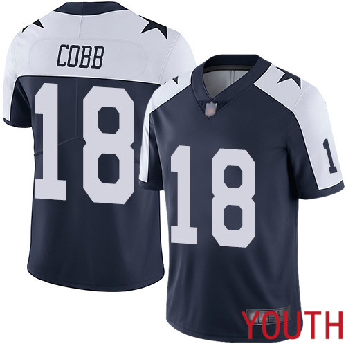 Youth Dallas Cowboys Limited Navy Blue Randall Cobb Alternate #18 Vapor Untouchable Throwback NFL Jersey